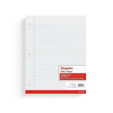 Staples College Ruled Filler Paper, 8.5 x 11, White, Pack of 400 Sheets (ST27521)