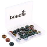 BEADIA Natural Indian Agate Rondelle Stone with Large Hole (4mm) Loose Semi Gemstone Beads for Jewelry Making 10mmx4mm 24pcs