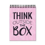 Vprint Think Outside The Box Spiral Wiro Unruled Blank Pages Notebook Diary Journal Drawing Book Black Paper A4 (Size 8X11)