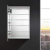 Fresca Tiempo 24 Wide X 36 Tall Wall Mount Bathroom Medicine Cabinet With Dimmable Led Lights, Left Hinge, 4 Shelves, Anti-F