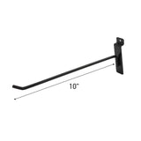 10 inch Black Slatwall Peg Hook Pack of 50 For use with 3 on center Slatwall and Slat Grid Panels Metal Display Hooks f