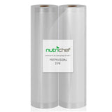 NutriChef Vacuum Sealer Bags 8x50 Rolls 2 pack for Food Saver, Seal a Meal, NutriChef, Weston. Commercial Grade, BPA Free, Heavy