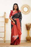 Flosive Womens Present Banarasi Soft Lichi Silk Saree Beautiful Jacquard Rich Pallu Design Work Zari Woven Kanjivaram Silk Style Saree With Soft Lichi Silk Blouse Piece Multi (Black)