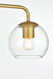 Living District Genesis 2-Light Iron & Glass Bath Sconce In Brass/Clear