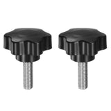 HARFINGTON 2pcs Star Knobs M10 x 32mm 304 Stainless Steel Threaded Stud 46mm Plastic 6-Star Head Hand Tightening Thumb Screw Cla