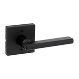 Kwikset Halifax Dummy Door Handle, Single Sided Lever for Closets, French Double Doors, and Pantry, Matte Black NonTurning Reve