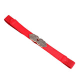 Romp Fashion Women Red Stretchable Leather Designer Buckle Belt