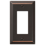 Amerelle 163RDB Century Wallplate, 1 Rocker, Steel, Aged Bronze, 1Pack