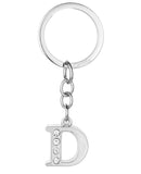 Caristo English Alphabet Letter D (Kc3) Silver Metal Name Keychain For Car Bike Men Women Kids