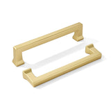 khtumeware 10 Pack 5inch(128mm) Hole Center Brushed Gold Cabinet Pulls Heavy-Duty Solid Matte Gold Cabinet Hardware Pulls for Ki