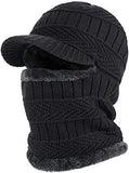 Imuu 2 In 1 Windproof Scarf With Cap For Men | Winter Woolen Beanie With Face & Neck Cover | Fleece Lined Warm Cap For Riding, T