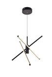 Living District Sonya 3-Light Modern Aluminum Pendant In Black Finish