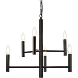 Living District Indoor Modern Home Decorative Bright Ceiling Carmella 6 Lights Pendant In Black