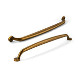 CABDM 2 Pack 8 inch Hole Center Antique Brass Vintage Aged Old Cabinet Pulls - Heavy Duty Solid Drawer Hardware Handles Kitchen