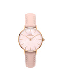 Daniel Wellington Petite Analog Watch For Women With Pink Round Dial & Pink Leather Strap Band Water Resistant Women'S Wrist Wat