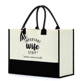 Best Wife Present Wife Gifts Wedding Gifts for Wife Canvas Tote Bag for Wife Women Sister Her Bestie Mom Aunt Grandma Coworker R