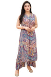 Anni Designer Women'S Rayon Viscose A-Line Printed Kurta With Palazzo (Karnan Multi_M_Multicolor_Medium),Multicolour,M