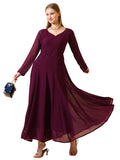 Wedani Georgette Printed One Piece Dress For Women Purple,PURPLE,M