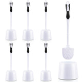 Tioncy 6 Pack 14.96 Inches Toilet Brush with Holder Toilet Bowl Brush and Caddy Set Stiff Bristles Scrubber for Bathroom Cleanin