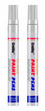White Paint Markers, 2 Pack Oil-Based Waterproof Quick Dry Permanent Paint Pen Set for Rocks Painting, Wood, Plastic, Canvas, Gl