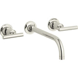 Kohler T14414-4-SN Purist Wall-Mount Bathroom Sink Faucet Trim with Lever Handles, 1.2 gpm, Vibrant Polished Nickel