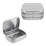 AKOAK 3 Pcs 2.4 x 1.7 x 0.6 Inches Rectangular Empty Hinged Tins Box Containers for First Aid Kit,Survival Kits,Storage,Herbs,Pi