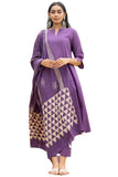 Gosriki Women'S Rayon Blend Solid Anarkali Kurta With Pant & Dupatta (Ketani Purple-Gs_Xl_Purple_X-Large),Purple,,B0DRNNSQD3