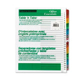 Office Essentials Table N Tabs Dividers, 31 Multicolor Tabs, 131, Letter, Set