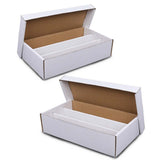 GRAND ORANGE 3000 Count 3 Row Card Storage Box 2 PACK Cardboard Standard Trading & Gaming card Storage Boxes Corrugated Cardboar