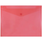 JAM PAPER Plastic Envelopes with Snap Closure - Letter Booklet - 9 3/4 x 13 - Red - 12/Pack