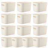 Zopeal Plastic Storage Bins 10 Pcs White Pantry Organizer Bins Small Baskets Storage Containers for Home Kitchen (10 x 7 x 6 Inc
