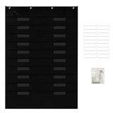 Ecomistiq Large Capacity 20 Pocket Hanging File Holder Heavy Duty Over The Door Document Organizer Space Saving Wall Mount Mail