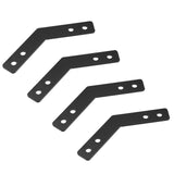 Mewutal 4pcs 135 Degree Angle Brackets 2mm Carbon Steel Mending Plate Joining Plates Black Side Reinforcement Plates 135Corner B