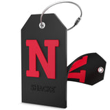 Initial Luggage Tag With Full Privacy Cover And Stainless Steel Loop (Black) (N)