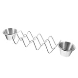 UTHCLO Stainless Taco Holder with Sauce Cup Taco Storage Rack Cookie Sheet Tortilla Serving Holder