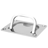 Tissting 1Pcs 316 Stainless Steel Flush Hatch Pull Handle - 3.8x2.8 Inch Foldable Lift Boat Ring Hatch for Marine Boat Yacht Cab