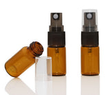 JJKMALL- 10Pcs Mini 3ML Amber Glass Perfume Spray Bottle Travel Refillable Empty Cosmetic Water Atomizer Fine Mist Bottles Glass