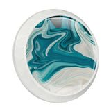 LORVIES 4 Pack 1.37 Marble Decorative Cabinet Knobs, ABS Cabochon Glass Round White, Drawer Dresser Closet Door Handles Pulls fo