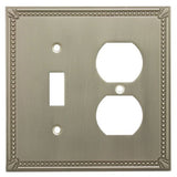 Cosmas 44059-SN Satin Nickel Single Toggle/Duplex Combo Electrical Outlet Wall Plate/Cover