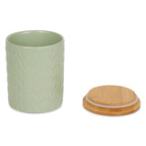 Dii Kitchen Accessories Collection, Textured Matte Ceramic Canister Set, Jadeite, Vine, 3 Piece