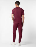Fyltr Men'S Crewneck T-Shirt & Cargo Jogger Co-Ord Set - 100% Cotton | Half Sleeve T-Shirt| Jogger With Side & Cargo Pockets,Berry Cherry,Berry Cherry,L