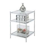 Convenience Concepts Royal Crest End Table, Chrome / Glass