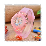 Acnos Silicone 3D Fish Children Kids Girls Multi Color Analog Led Lights Watch For Kids Gift Birthday Baby Girl Watch Suitable G
