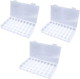 3PCS 36 Grids Large Plastic Organizer Box with Dividers, Compartment Organizer Box for Nail Accessories/Screw/Sewing Arts and Oi