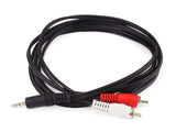 Monoprice Audio/Stereo Cable Single 3.5mm TRS Plug to Dual RCA Plug, Mp3 Player/Phone Headphone Output to Home Audio System, 6