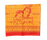 Vandana International Trader Radha Krishna Cotton Pooja Chunari/Cloth For Temple Orange & Red Printed Bhakti Dupatta | Religio