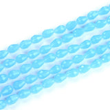 120pcs Czech 12mm Faceted Teardrop Crystal Glass Beads Blue Turquoise Opal