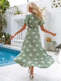 Kotty Women'S Wrap Light Green White Dress,Green:WhiteApparel,S