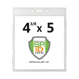 100 Pack 4X5 Inch Clear Large Badge Holder for Special Event Tickets, Display Cards (Max Insert 4 3/8 X 5) by Specialist ID
