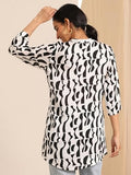 Libas Women'S Silk Blend Printed Straight Tunics (98165 White White L